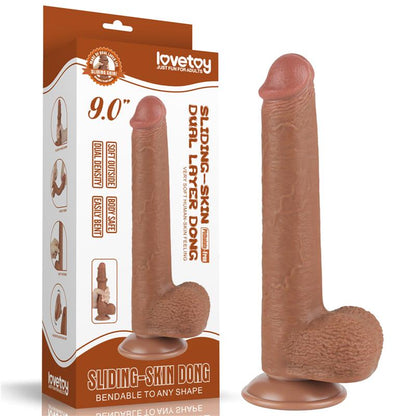 LOVETOY - DILDO CON PIEL RETRACTIL 9 BRONCEADO
