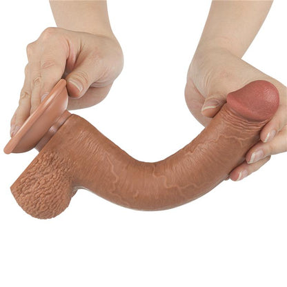 LOVETOY - DILDO CON PIEL RETRACTIL 9 BRONCEADO
