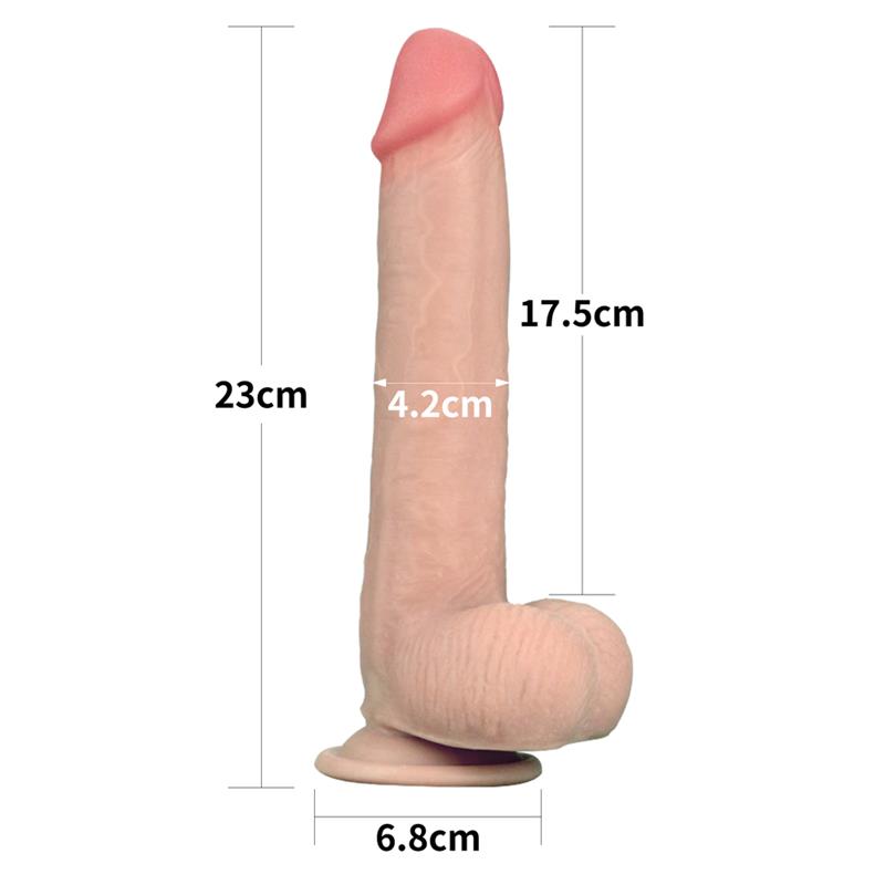 LOVETOY - DILDO CON PIEL RETRACTIL 9 NATURAL