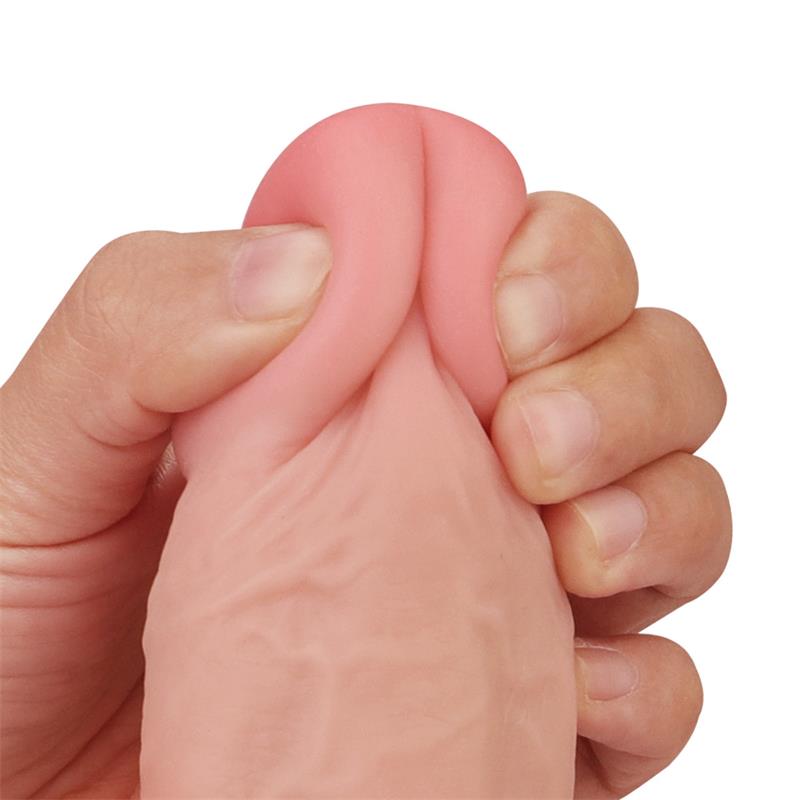 LOVETOY - DILDO CON PIEL RETRACTIL 9 NATURAL