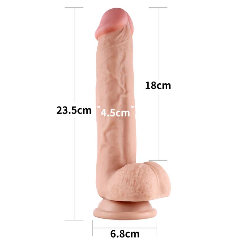 LOVETOY - DILDO CON PIEL RETRACTIL 9 NATURAL