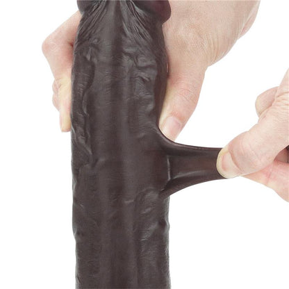 LOVETOY - DILDO CON PIEL RETRACTIL 9 NEGRO