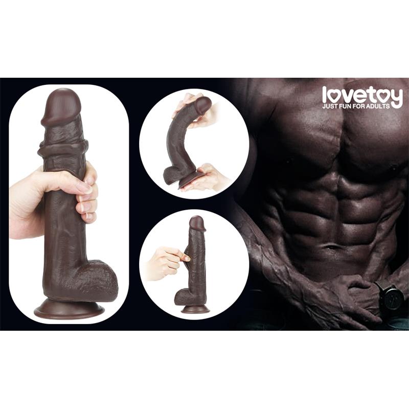 LOVETOY - DILDO CON PIEL RETRACTIL 9 NEGRO