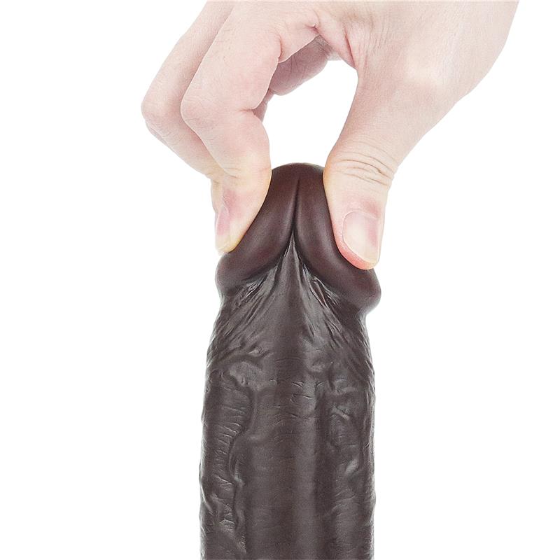 LOVETOY - DILDO CON PIEL RETRACTIL 9 NEGRO