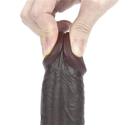 LOVETOY - DILDO CON PIEL RETRACTIL 9 NEGRO