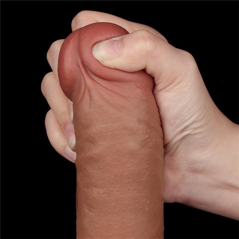 LOVETOY - DILDO CON PIEL RETRACTIL 9.5 BRONCEADO