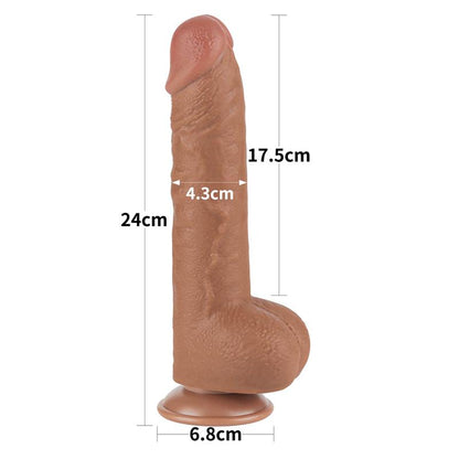 LOVETOY - DILDO CON PIEL RETRACTIL 9.5 BRONCEADO