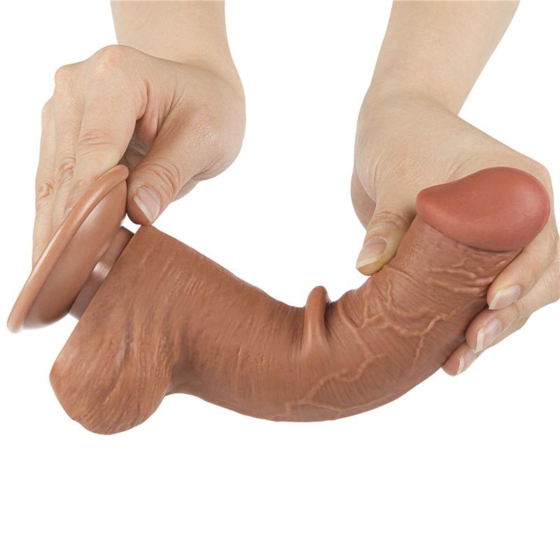LOVETOY - DILDO CON PIEL RETRACTIL SKIN 8 BRONCEADO