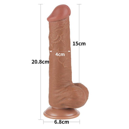 LOVETOY - DILDO CON PIEL RETRACTIL SKIN 8 BRONCEADO
