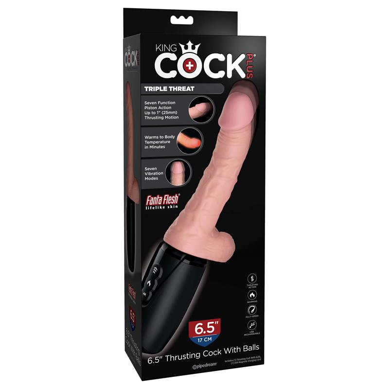 KING COCK - DILDO CON REALISTA CON MOVIMIENTO Y FUNCIÓN DE CALOR 6.5