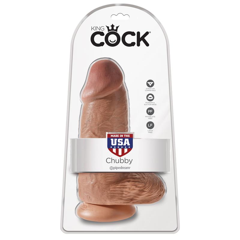 KING COCK - DILDO CON TESTÍCULOS 9 CHUBBY BRONCEADO