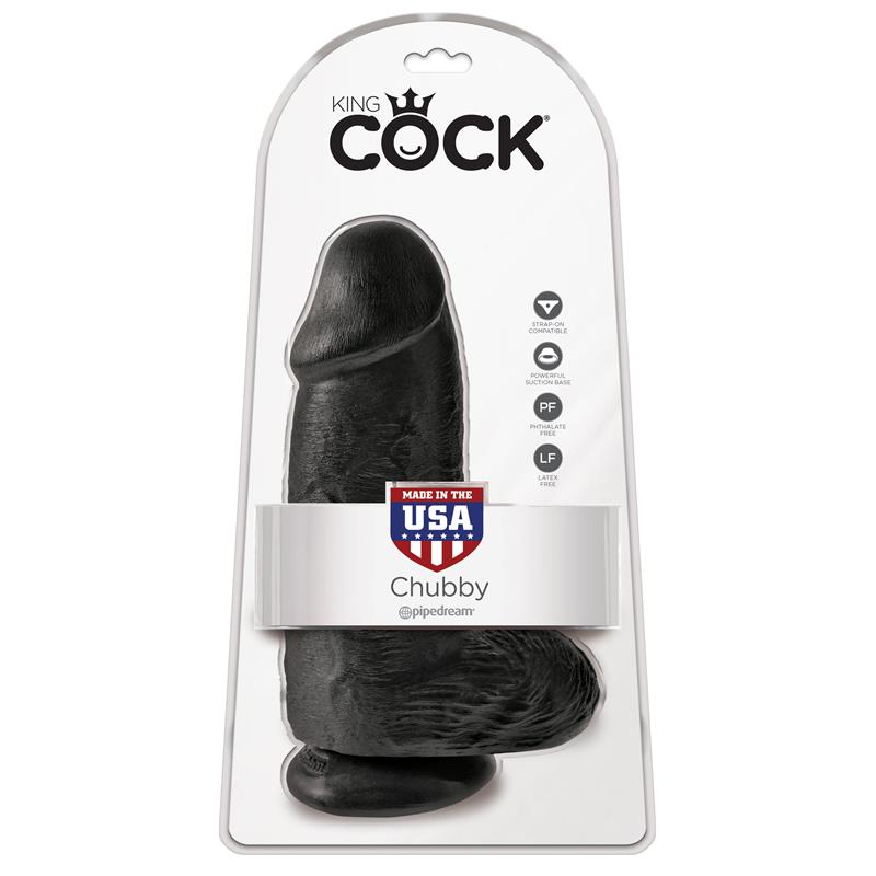 KING COCK - DILDO CON TESTÍCULOS 9 CHUBBY NEGRO