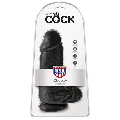 KING COCK - DILDO CON TESTÍCULOS 9 CHUBBY NEGRO