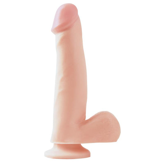 BASIX RUBBER WORKS - DILDO CON TESTÍCULOS Y VENTOSA COLOR NATURAL 19 CM