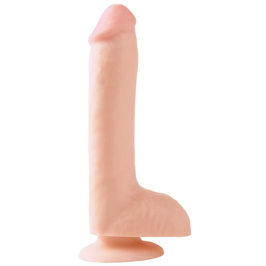 BASIX RUBBER WORKS - DILDO CON TESTÍCULOS Y VENTOSA COLOR NATURAL