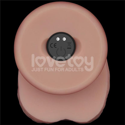 LOVETOY - DILDO CON VIBRACIÓN PIEL DESLIZANTE SILICONA DUAL LAYER 10
