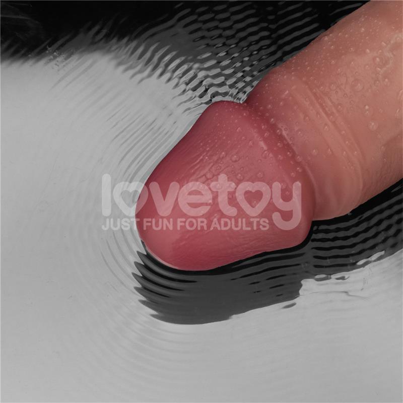 LOVETOY - DILDO CON VIBRACIÓN PIEL DESLIZANTE SILICONA DUAL LAYER 10