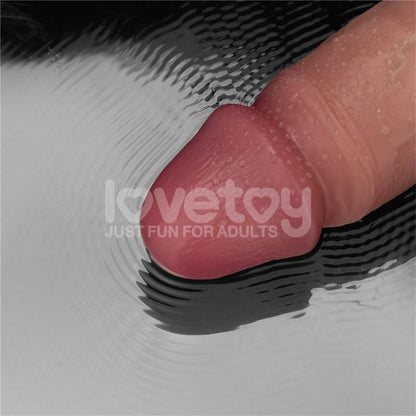 LOVETOY - DILDO CON VIBRACIÓN PIEL DESLIZANTE SILICONA DUAL LAYER 10