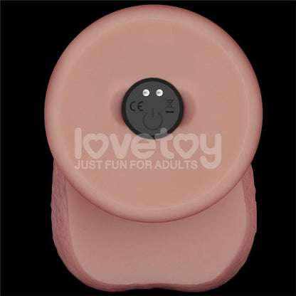 LOVETOY - DILDO CON VIBRACIÓN PIEL DESLIZANTE SILICONA DUAL LAYER 8