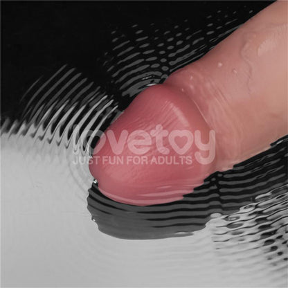 LOVETOY - DILDO CON VIBRACIÓN PIEL DESLIZANTE SILICONA DUAL LAYER 8