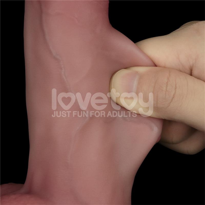 LOVETOY - DILDO CON VIBRACIÓN PIEL DESLIZANTE SILICONA DUAL LAYER 8