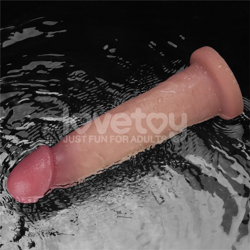 LOVETOY - DILDO CON VIBRACIÓN PIEL DESLIZANTE SILICONA DUAL LAYER 9