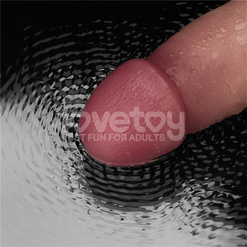 LOVETOY - DILDO CON VIBRACIÓN PIEL DESLIZANTE SILICONA DUAL LAYER 9