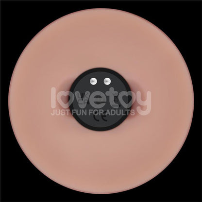 LOVETOY - DILDO CON VIBRACIÓN PIEL DESLIZANTE SILICONA DUAL LAYER 9