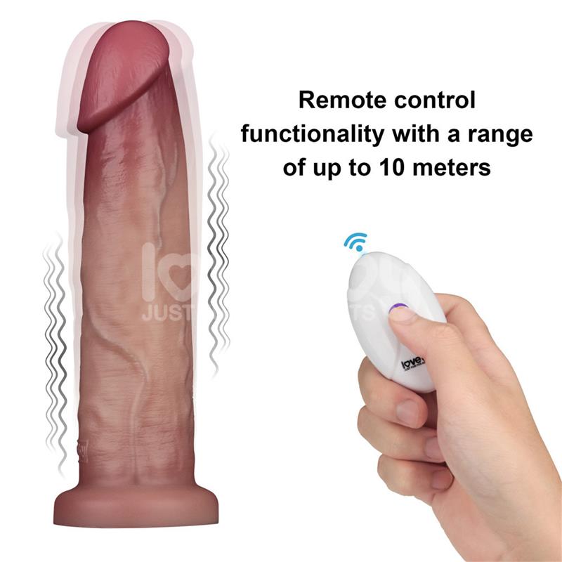 LOVETOY - DILDO CON VIBRACIÓN PIEL DESLIZANTE SILICONA DUAL LAYER 9