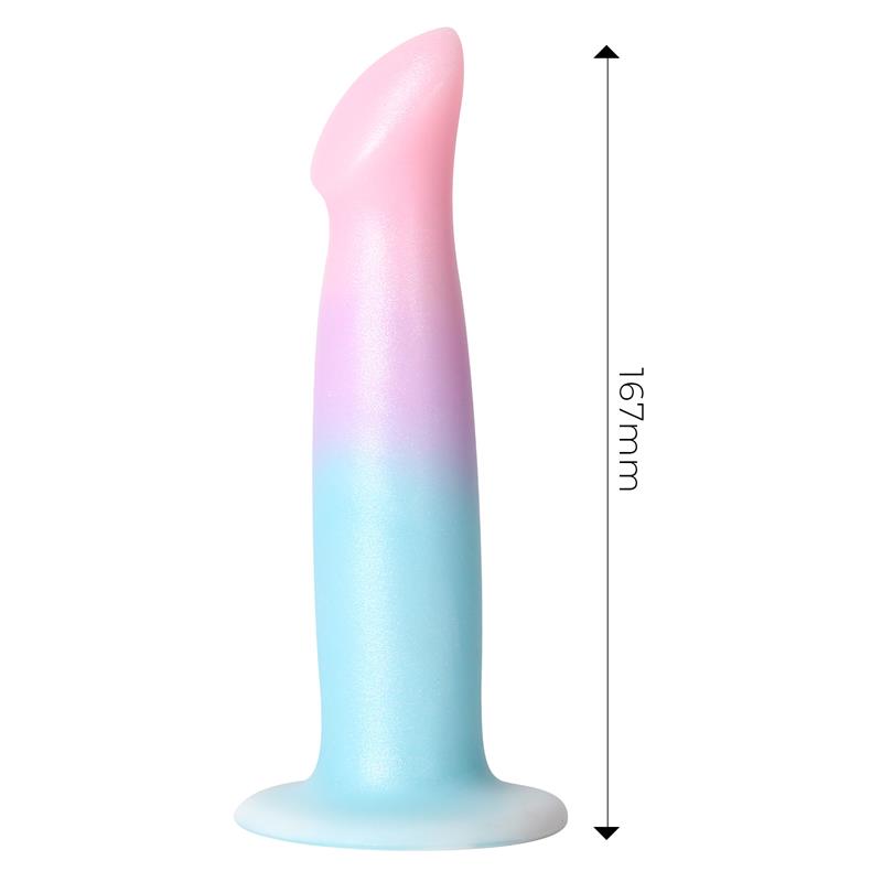 DILDOX BY ENGILY ROSS - DILDO CON VIBRACIÓN Y VENTOSA COLOR DEGRADADO 17 CM