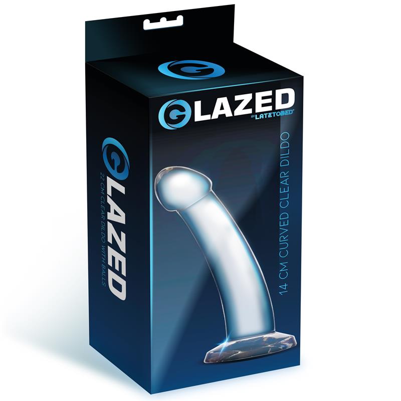 GLAZED - DILDO CURVADO MATERIAL CRISTALINO 14 CM