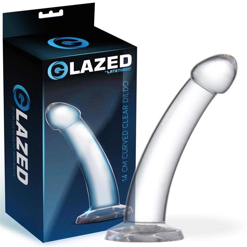 GLAZED - DILDO CURVADO MATERIAL CRISTALINO 14 CM