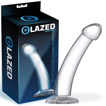GLAZED - DILDO CURVADO MATERIAL CRISTALINO 16 CM