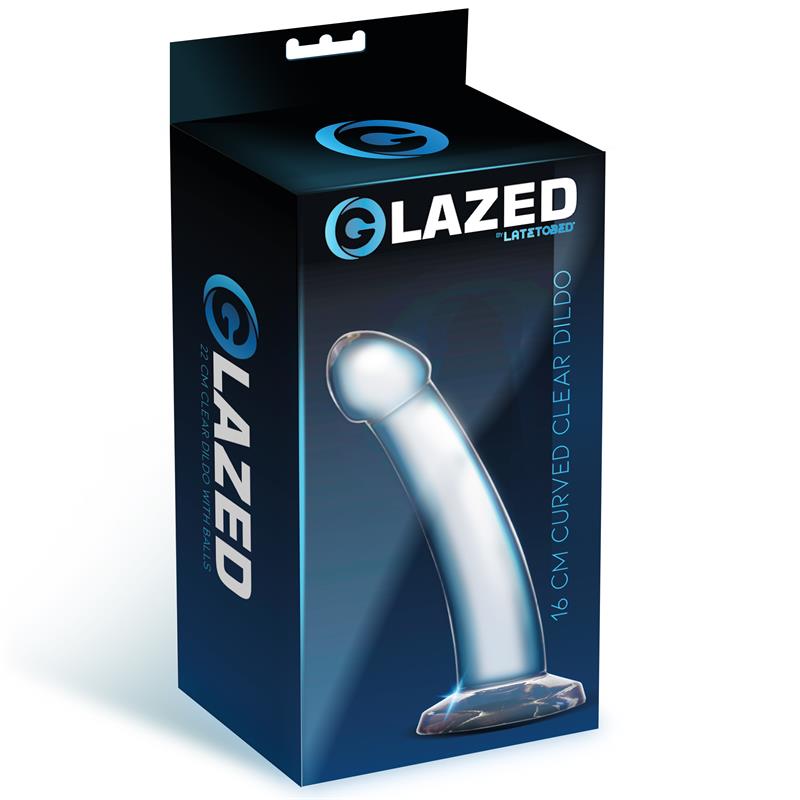 GLAZED - DILDO CURVADO MATERIAL CRISTALINO 16 CM
