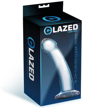 GLAZED - DILDO CURVADO MATERIAL CRISTALINO 18 CM