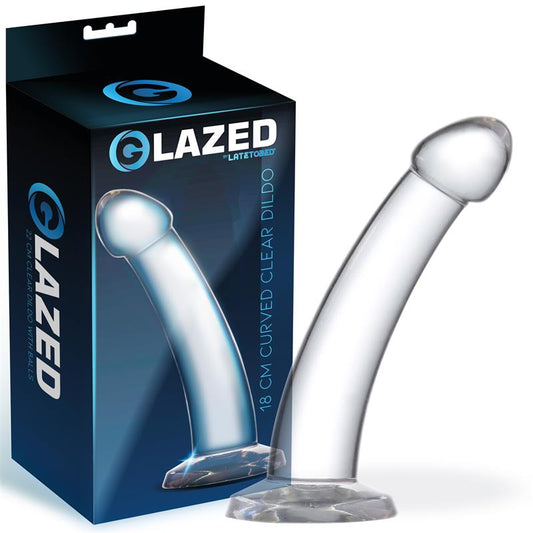 GLAZED - DILDO CURVADO MATERIAL CRISTALINO 18 CM