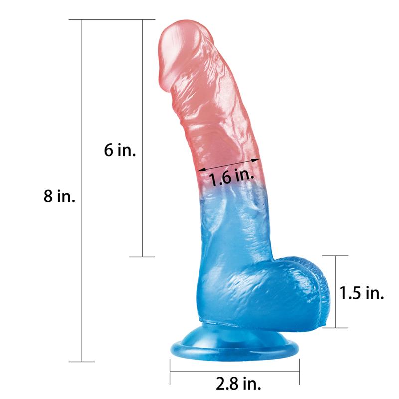LOVETOY - DILDO DAZZLE STUDS 8 ROSA Y AZUL