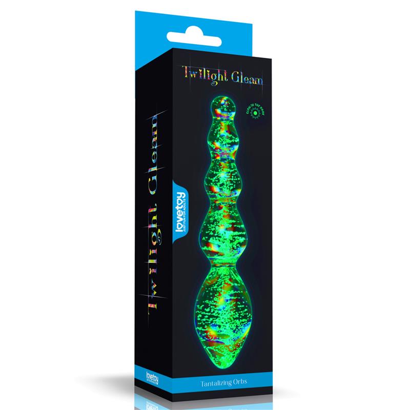 LOVETOY - DILDO DE CRISTAL QUE BRILLA EN LA OSCURIDAD DARK TWILIGHT GLEAM TANTALIZING ORBS