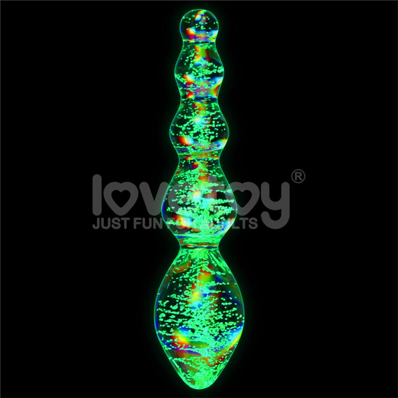 LOVETOY - DILDO DE CRISTAL QUE BRILLA EN LA OSCURIDAD DARK TWILIGHT GLEAM TANTALIZING ORBS