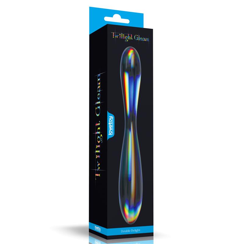 LOVETOY - DILDO DE CRISTAL QUE BRILLA EN LA OSCURIDAD TWILIGHT GLEAM DOUBLE DELIGHT