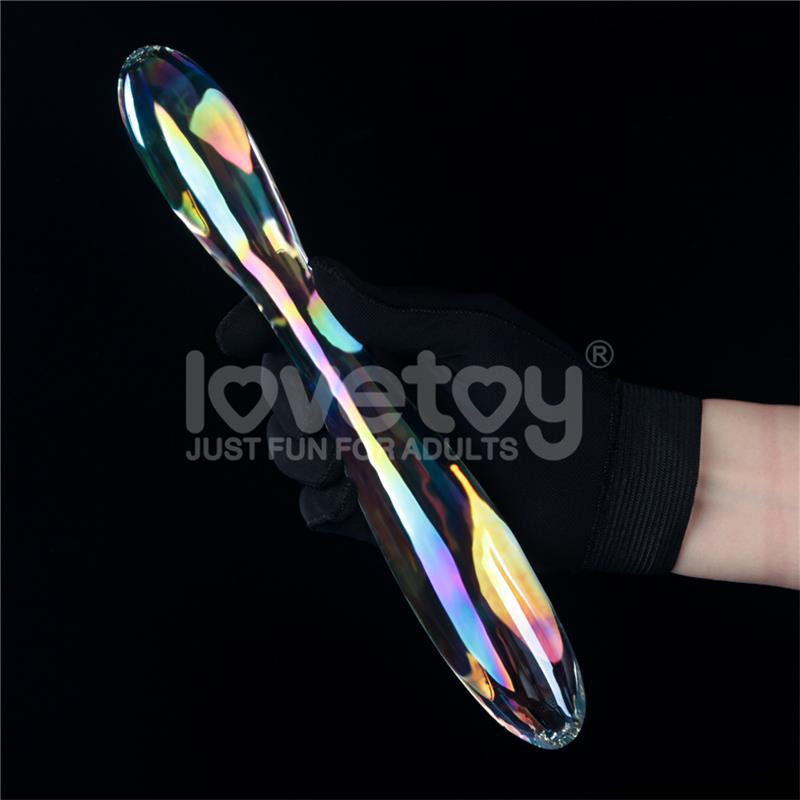 LOVETOY - DILDO DE CRISTAL QUE BRILLA EN LA OSCURIDAD TWILIGHT GLEAM DOUBLE DELIGHT