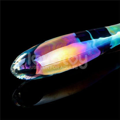 LOVETOY - DILDO DE CRISTAL QUE BRILLA EN LA OSCURIDAD TWILIGHT GLEAM DOUBLE DELIGHT