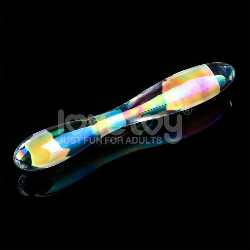 LOVETOY - DILDO DE CRISTAL QUE BRILLA EN LA OSCURIDAD TWILIGHT GLEAM DOUBLE DELIGHT