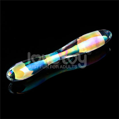 LOVETOY - DILDO DE CRISTAL QUE BRILLA EN LA OSCURIDAD TWILIGHT GLEAM DOUBLE DELIGHT
