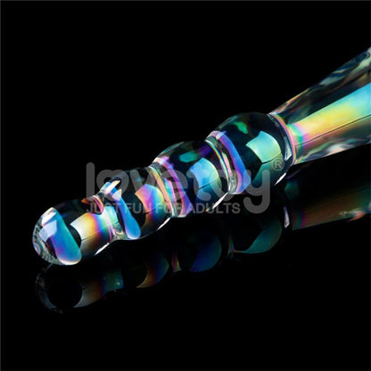LOVETOY - DILDO DE CRISTAL QUE BRILLA EN LA OSCURIDAD TWILIGHT GLEAM RISING RIPPLES