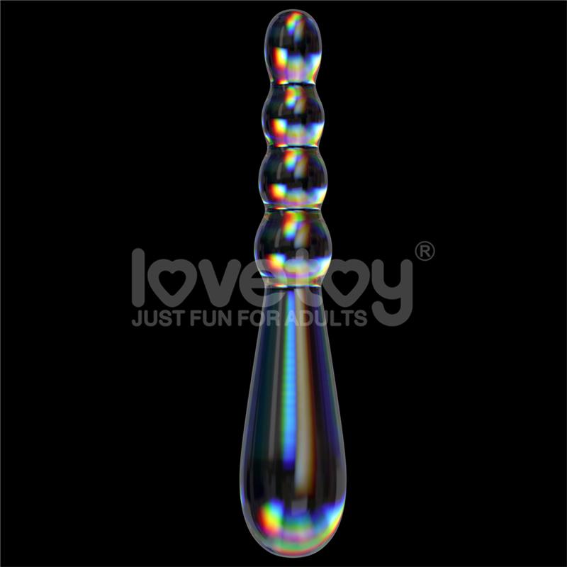 LOVETOY - DILDO DE CRISTAL QUE BRILLA EN LA OSCURIDAD TWILIGHT GLEAM RISING RIPPLES