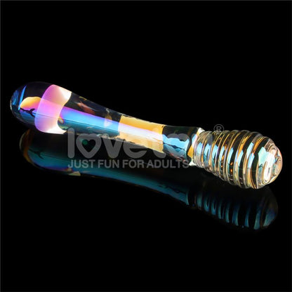 LOVETOY - DILDO DE CRISTAL QUE BRILLA EN LA OSCURIDAD TWILIGHT GLEAM TWIN PLEASURES
