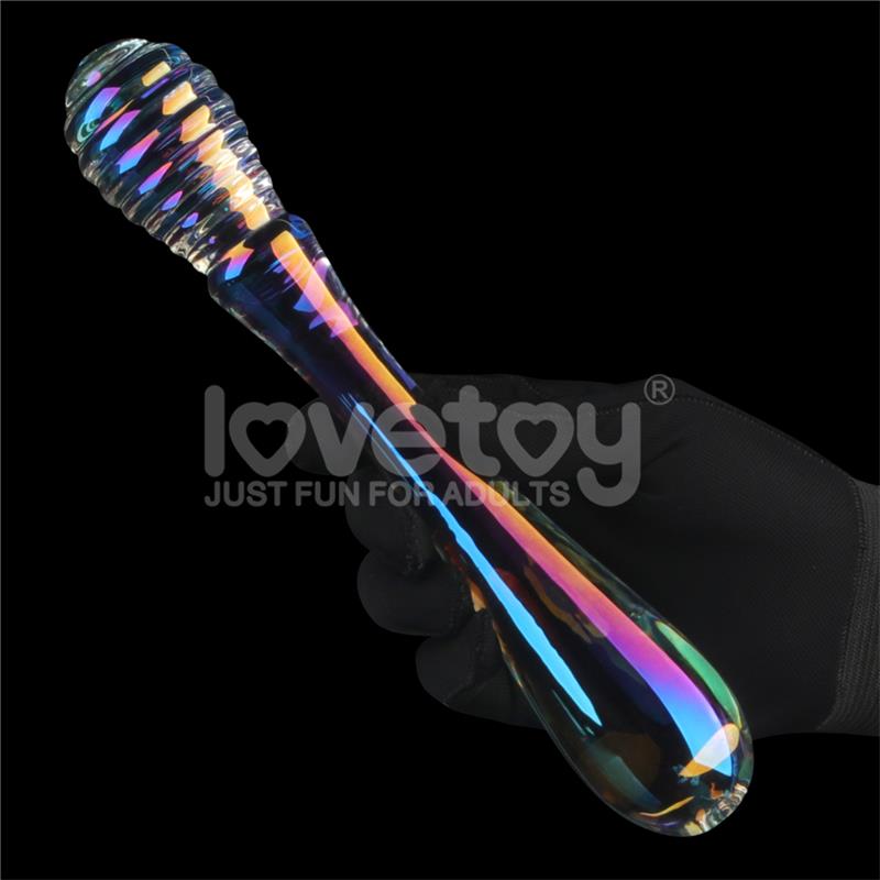 LOVETOY - DILDO DE CRISTAL QUE BRILLA EN LA OSCURIDAD TWILIGHT GLEAM TWIN PLEASURES