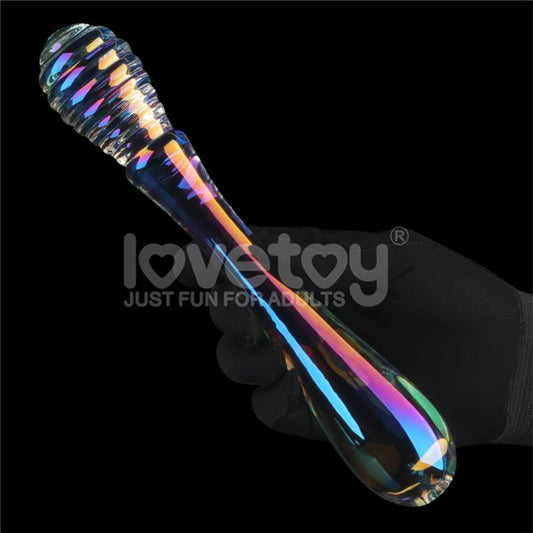 LOVETOY - DILDO DE CRISTAL QUE BRILLA EN LA OSCURIDAD TWILIGHT GLEAM TWIN PLEASURES
