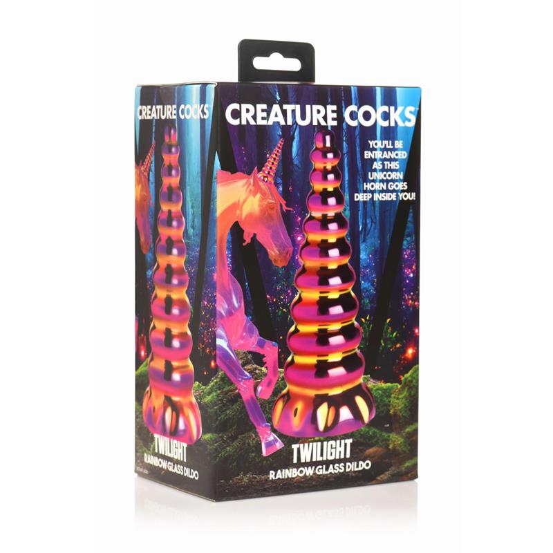 CREATURE COCKS - DILDO DE VIDRO DE BOROSILICATO TWILINGHT RAINBOW